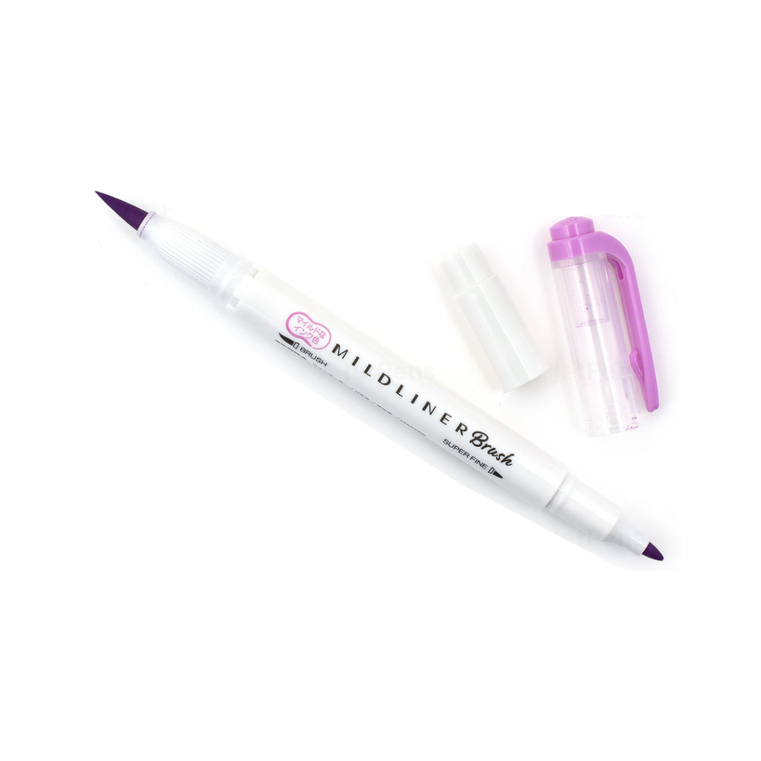 ZEBRA MILDLINER HIGHLIGHTER BRUSH PEN - PINKY PURPLE